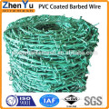 hot sale double wire strands pvc coated barbed wire for sale